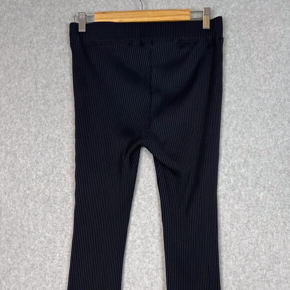 Helmut Lang Black Rib Flare High Rise Pants Size Large - Picture 6 of 9